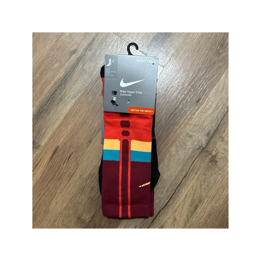 2013 Nike Hyper Elite Cushioned Basketball Dri-Fit Red blue Vintage Crew Socks
